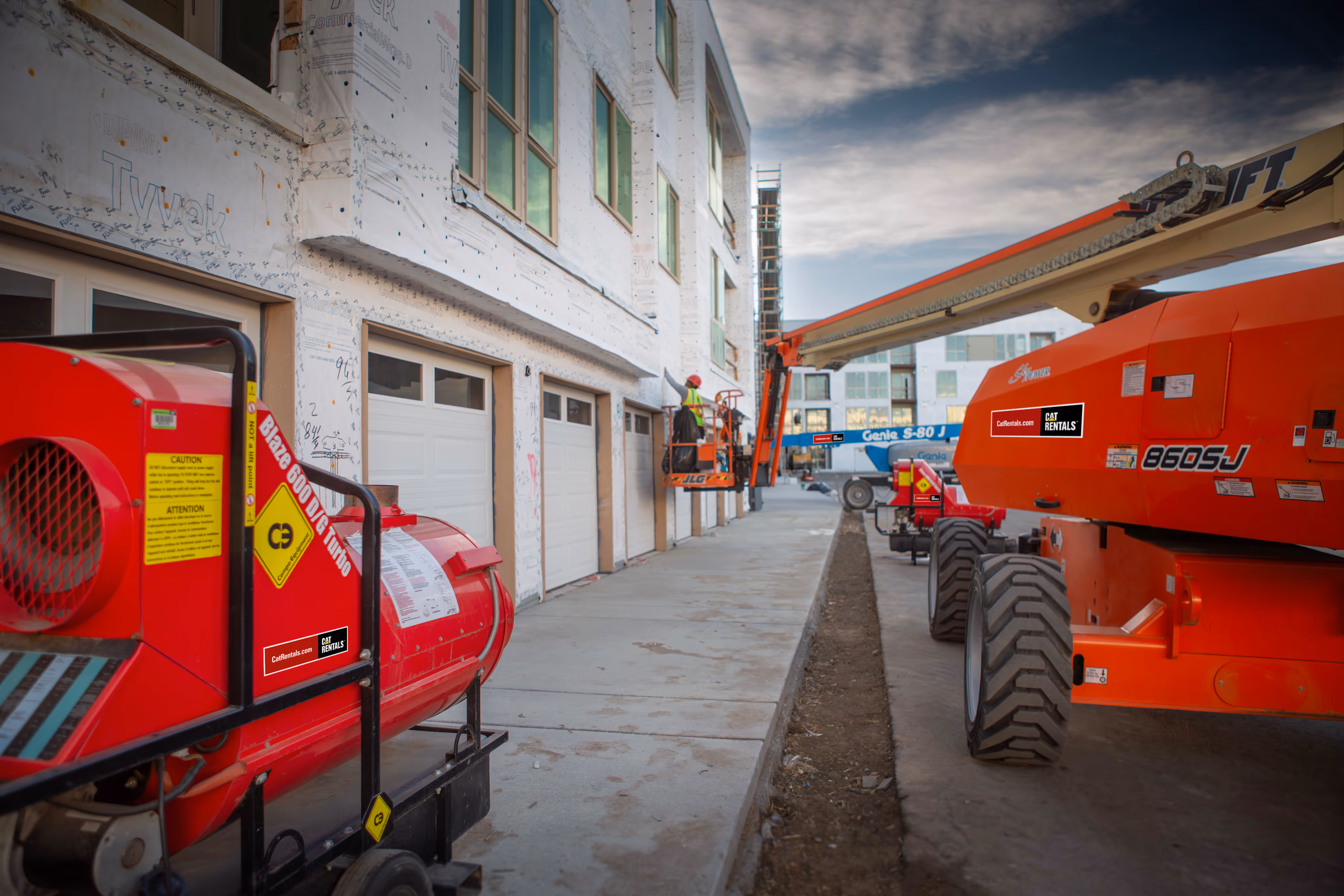 Construction site with heavy machinery