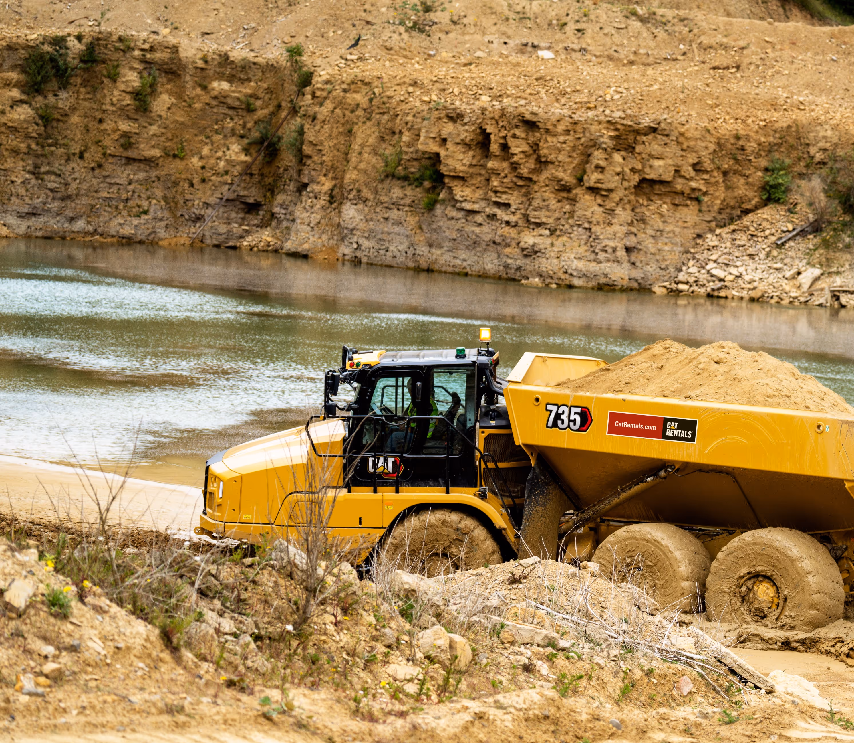 Mini excavator earthmoving